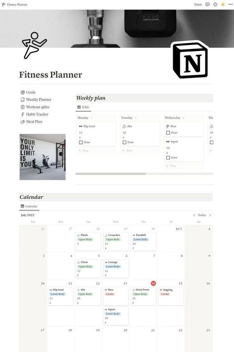 #Notion_Workout_Plan #Workout_Plan_Notion #Workout_Template_Notion #Notion_Template_Ideas_Fitness Notion Workout Plan, Notion Template Ideas Fitness, Notion Template Design, Aesthetic Images For Notion, Notion Fitness Tracker, Notion Minimal Design, Exercise Notion, Notion Set Up, Notion Template Ideas Minimalist