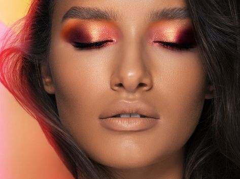 Warm Eyeshadow Palette, Warm Eyeshadow, Orange Eyeshadow, Sunset Palette, Cute Eyeshadow Looks, Dramatic Eye Makeup, Metallic Eyeshadow, Eye Makeup Pictures, Best Eyeshadow