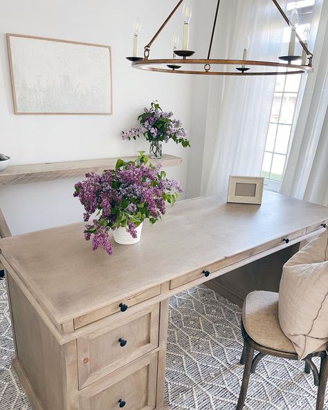 Ａｌｅｘａｎｄｅｒ Ｄｅｓｉｇｎｓ & Ｃｏ. on Instagram: “I finally got all the Loloi rugs that have been featured on our Instagram page added to our website. Shipping on all rugs is free…” Wood Desk Ideas Home Office, Solid Wood Desk With Drawers, French Farmhouse Office, Custom Desk Ideas, Wood Desk Ideas, Restoration Hardware Desk, Transitional Desk, Antique White Desk, Office Desk With Drawers