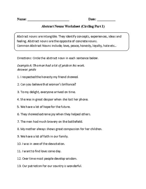 Practicing Abstract Nouns Worksheet Reflexive Pronouns Worksheet, Pronoun Worksheet, Intensive Pronouns, Simile Worksheet, Concrete And Abstract Nouns, Pronouns Worksheet, Prefix Worksheet, Concrete Nouns, Common Core Language