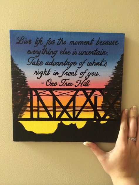 ONE TREE HILL sorority painting by CaitlinJHillDesigns on Etsy Painting Quotes On Canvas, Oth Quotes, Quotes On Canvas, Hill Painting, One Tree Hill Quotes, Canvas Inspiration, Sorority Crafts, Senior Quotes, Opening Credits