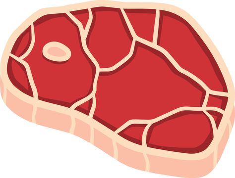 Meat Drawing Easy, How To Draw Meat, Meat Texture Drawing, Meat Cartoon, Meat Clipart, Red Food, Red Meat, Cartoon Illustration, Food Photo