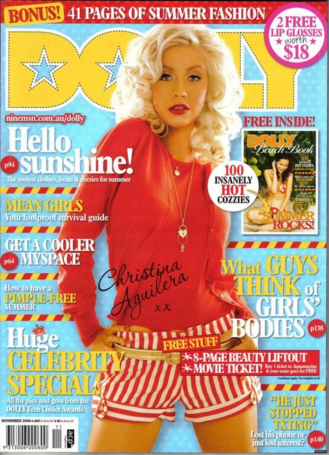 Dolly Magazine, Retro Magazine, 2000s Magazines, Feminist Books, Beach Books, Teen Magazine, Free Summer, Hello Dolly, Christina Aguilera