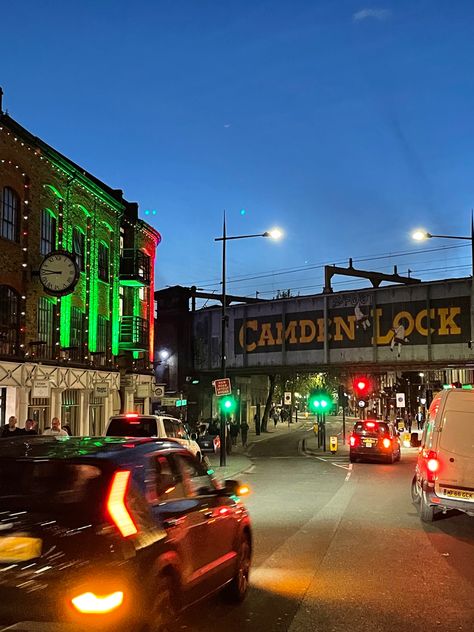 Camden Town Aesthetic, Music Mood Board, Town At Night, Musician Aesthetic, Town Aesthetic, Camden London, Romanticising My Life, Camden Town, London Trip