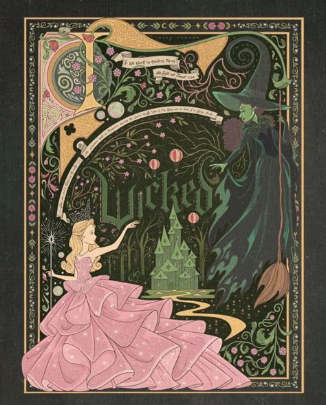 Wicked Movie | I have this stunning piece of art as my phone wallpaper thought I would share if anyone else wanted it | Facebook Wicked Book, Elphaba And Glinda, Wicked The Musical, Wicked Movie, Wicked Tattoos, Wicked Musical, Glinda The Good Witch, The Wonderful Wizard Of Oz, Defying Gravity