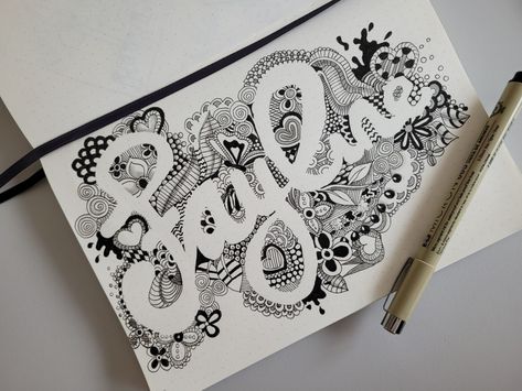 Name Art in Zentangle style or inspiration. Love to do this. Name Zentangle Art, Name Zentangle, Doodle Name Art Ideas, Doodle Art Name, Doodle Name, Zantangle Art, Zentangle Doodles, Space Names, Create This Book