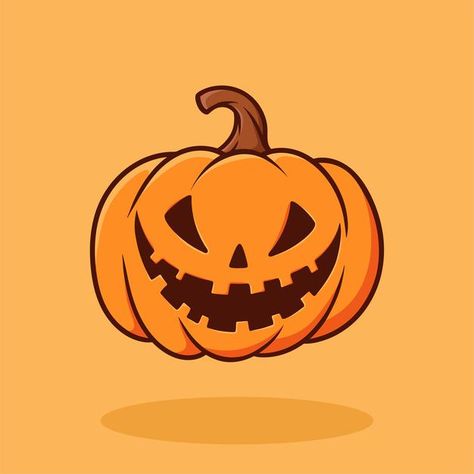 Pumpkin halloween flat cartoon hand draw... | Premium Vector #Freepik #vector #background Cartoon Halloween Characters, Halloween Pumpkin Drawing Easy, Halloween Drawings Pumpkins, Cute Halloween Pumpkin Drawing, Halloween Vector Art, Halloween Vector Illustration, Cartoon Halloween Drawings, Pumpkin Carving Cartoon, Cartoon Pumpkin Drawing