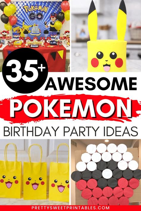 pokemon party ideas Pokemon Games For Kids, Pokemon Party Ideas, Pokemon Party Games, Pokemon Birthday Party Ideas, Pokemon Party Decorations, Pokemon Themed Party, Pokémon Birthday, Pokémon Party, 7th Birthday Party Ideas