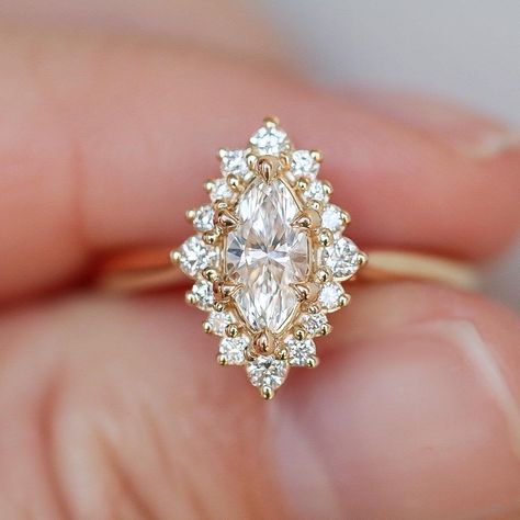 Excited to share the latest addition to my shop: 1 CT marquise moissanite ring,stunning bespoke marquise engagement ring,halo ring,engagement ring,wedding ring https://etsy.me/3aqJWlK #no #women #yes #silver #midcentury #prong #weddingring #engagementring #moissa