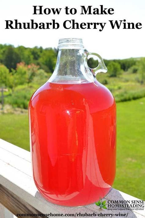 Rhubarb cherry wine is an easy country wine that combines two abundant local fruits - rhubarb and tart cherries - into a bright and fruity homemade wine. Diy Liquor, Cherry Rhubarb, Rhubarb Wine, Homemade Wine Recipes, Wine Yeast, Homemade Alcohol, Tart Cherries, Brewing Recipes, Homemade Liquor