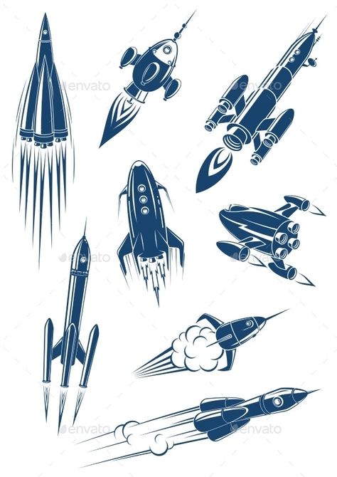 Space Rocket Tattoo, Rocket Ship Drawing, Space X Rocket, Spaceship Drawing, Cartoon Spaceship, Rocket Tattoo, Rocket Art, Rocket Ships, Rocket Design