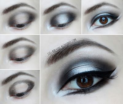 gothic dramatic step by step tutorial double black and white eyeliner blogger pictures pictorial Gothic Make Up, Gothic Eye Makeup, Makeup Emo, Goth Makeup Tutorial, Goth Eye Makeup, Makeup Cantik, Make Up Designs, Makeup Tutorial Step By Step, Dramatic Eye Makeup