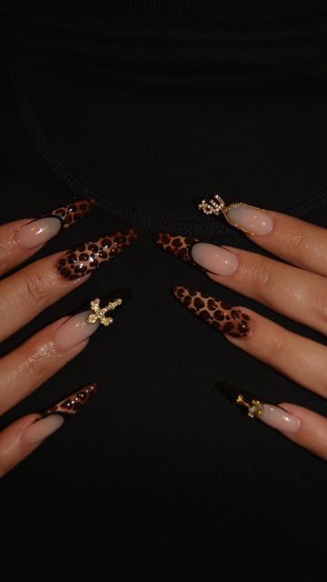 Cheetah Toes Nails, Lace Print Nails, Nail Art Cheetah Print, Classy Leopard Nails, Long Cheetah Print Nails, Stiletto Leopard Nails, Stiletto Cheetah Nails, Square Cheetah Nails, Black Nails With Leopard Design