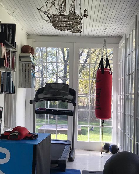 Home Gym Sunroom, Sunroom Home Gym, Sunroom Conversion, Four Season Room, Walk Up Apartment, House Additions, Wellness Room, Garage Studio, Home Gym Ideas