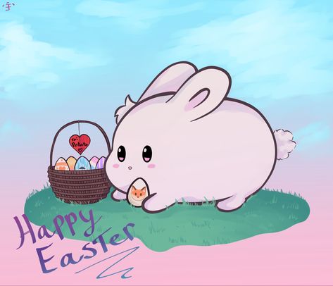 Happy Easter Anime, Anime Easter Eggs, Easter Fantasy Art, Kawaiigorebunny Art, Disney Happy Easter, Happy Easter Sunday, Easter Graphics, Easter 2021, Happy Easter Everyone