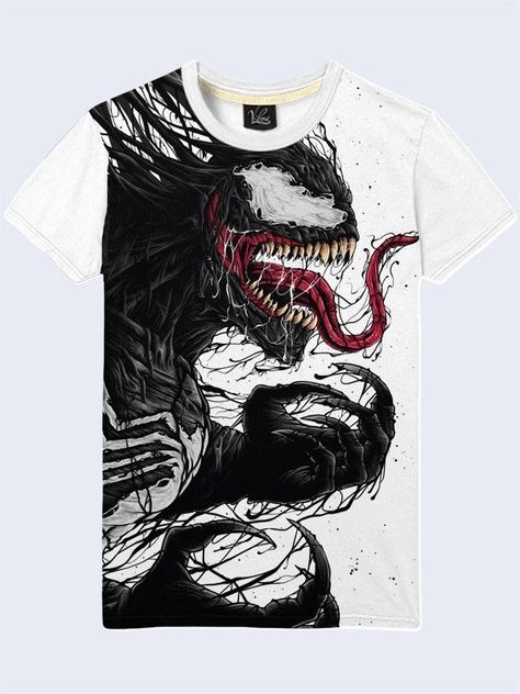 Venom Marvel Evil Face T Shirt Casual Men Short Sleeve New Size S-2XL #tshirt  #marvel Venom Tshirt, Venom Shirt, Evil Face, Venom Marvel, Venom Spiderman, Shirt Design Inspiration, Interesting Design, Shirts Women Fashion, Shirts Women