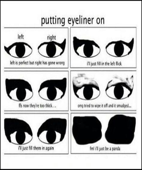 Fml I'll just be a panda. Eyeliner Doug Funnie, Top Eyeliner, Eclipse Lunar, Girl Problems, Laughter Is The Best Medicine, Laugh Out Loud, Just For Laughs, Makes Me Laugh, Too Funny