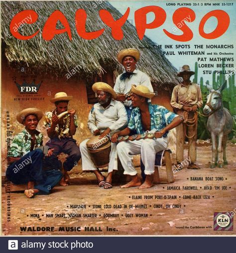 Calypso    - Vintage vinyl album cover Stock Photo Old Jamaica, Calypso Music, The Ink Spots, Vinyl Covers, Lp Album, Lp Albums, Vintage Vinyl, Music Hall, Rock'n Roll