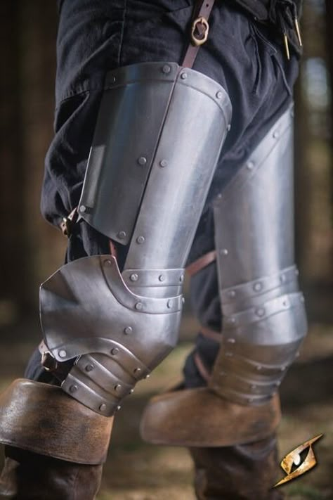 Captain Leg Protection Metal Armour, Knee Armor, Armor Boots, Knight Outfit, Armor Clothing, Expect The Unexpected, Military Drawings, Knight Armor, Arm Armor