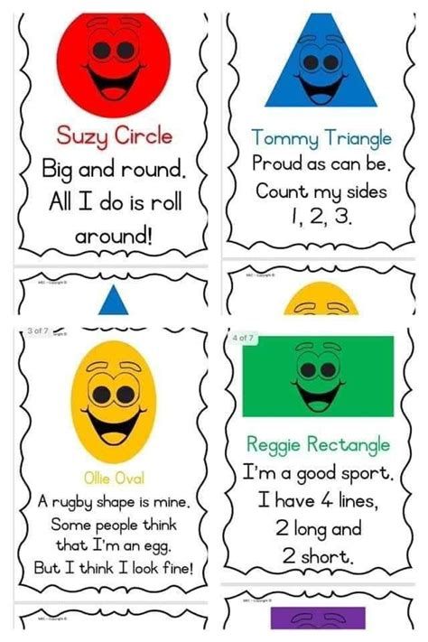 Circle Shape Activities For Preschool, Shape Poems For Kids, Preschool Poems, Shape Poems, Shapes Lessons, Shape Activities Preschool, Shapes Kindergarten, Classroom Songs, Poetry Activities