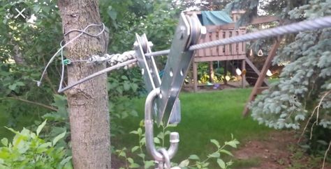 Backyard Zipline Ideas, Zipline Backyard, Backyard Zipline, Diy Zipline, Kids Zipline, Zip Line Backyard, Outside Playground, Backyard Playset, Taman Air