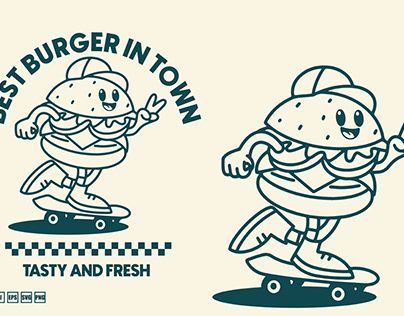 Burger Character Design, Burger Character, Illustration Product, Logo Badge, Graphic Design Illustration, Design Illustration, Product Design, Character Design, Graphic Design