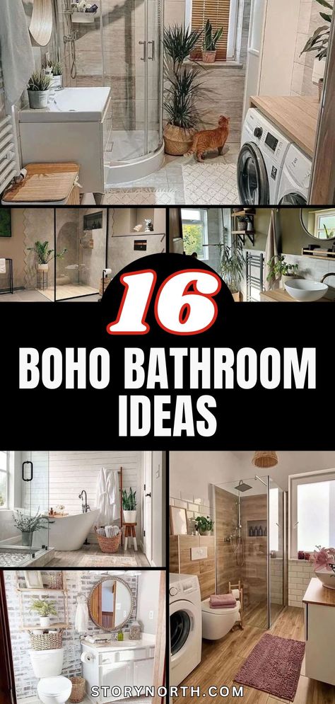 Save this pin for the ultimate boho bathroom inspiration! Embrace the chic and cozy aesthetic with these trendy décor ideas. #BohoBathroom #HomeDecor #ChicAesthetic Earthy Bathroom Ideas, Eclectic Mirrors, Earthy Bathroom, Boho Bathroom Ideas, Pebble Floor, Bohemian Bathroom, Boho Bathroom Decor, Warm Colour Palette, Boho Bathroom