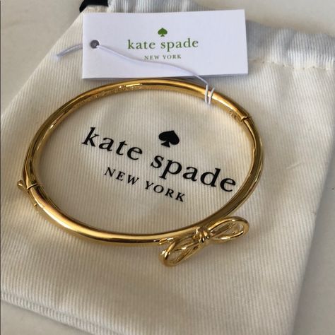 Chic Kate Spade Gold Bracelets, Kate Spade Gold Bracelets, Chic Gold Kate Spade Bracelets, Kate Spade Gold Bracelet Jewelry, Adjustable Gold Kate Spade Bracelets, Kate Spade Bracelet, Ribbon Bracelets, Kate Spade Jewelry, Hand Jewelry