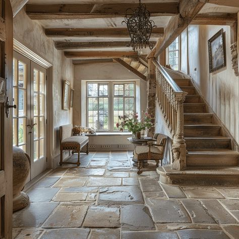 English Country Flooring, English Countryside House Interior, English Countryside Aesthetic, Cozy Entryway, English Countryside Home, British Farm, Cottage Hallway, Countryside Aesthetic, British Cottage