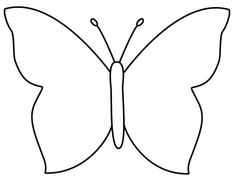 Butterfly Printable Template, Easy Butterfly Drawing, Clipart Butterfly, Butterfly Outline, Butterfly Coloring, Butterfly Stencil, Aktiviti Kanak-kanak, Animal Templates, Valentines Day Coloring Page