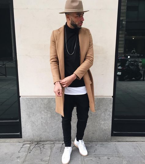 Stephane, owner ChamParis Fedora Hat Outfit, Workout Man, Der Gentleman, Hat Outfit, Men Street, Mens Fashion Suits, Black Men Fashion, Mens Winter Fashion, Outfits With Hats