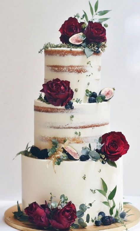 Rustic country naked wedding cakes #wedding #weddingideas #rusticwedding #weddingcakes #cakes Wedding Cake Two Tier, Autumn Wedding Cake, Country Wedding Cakes, Floral Wedding Cakes, Buttercream Wedding Cake, Tiered Cake, Wedding Cake Rustic, Fall Wedding Cakes, Rustic Wedding Cake