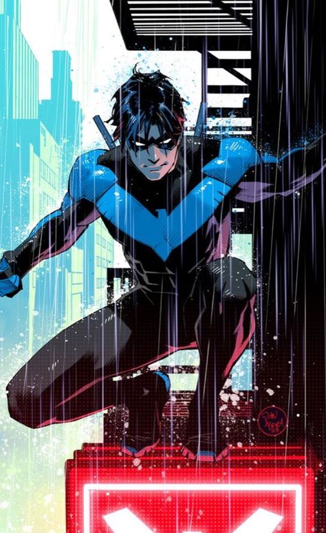 Nightwing Art, Nighwing, Dan Mora, Robin Dc, Oh My Goddess, Batman Comic Art, Im Batman, Batman Family, Dc Characters