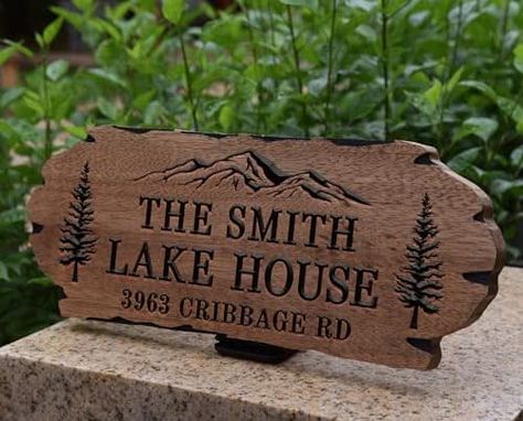 Custom Lake House Signs, Wooden Carved Signs, Lake House Signs, Cabin Signs, Carved Signs, Carved Wood Signs, Cottage Signs, Camping Signs, Custom Carved