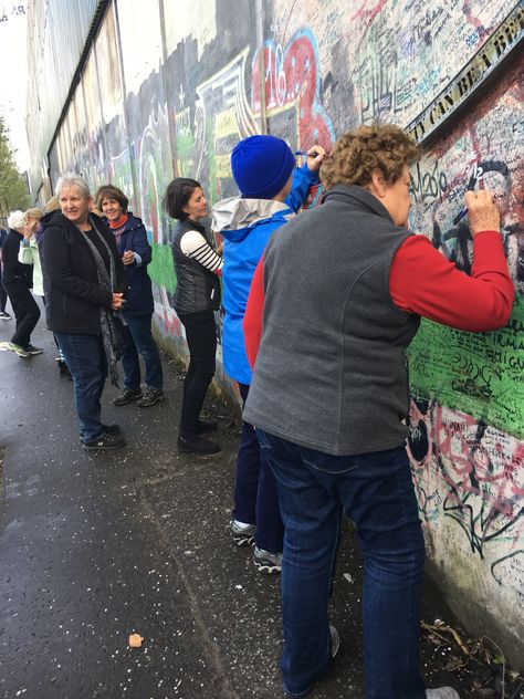 We sign our names on The Peace Wall, Shankill Road, Belfast The Peace, Belfast, Pilgrimage, Road, Wall