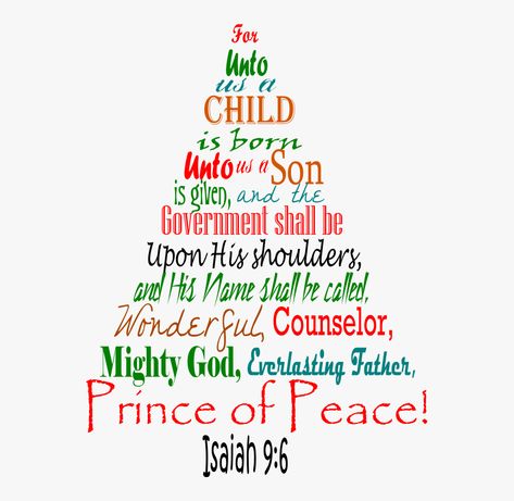 Spiritual Room, Christmas Verses, Christmas Tree Box, Isaiah 9, Isaiah 9 6, Business Christmas Cards, Wonderful Counselor, Bible Study Help, Christmas Tree Png