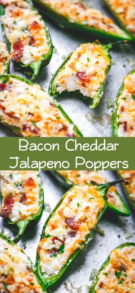 Cheddar Jalapeno Poppers, Recipes Jalapeno, Best Jalapeno Poppers, Thanksgiving Appetizers Healthy, Cheddar Cheese Recipes, Bacon Jalapeno Poppers, Healthy Appetizers Easy, Recipe Thanksgiving, Jalapeno Popper Recipes