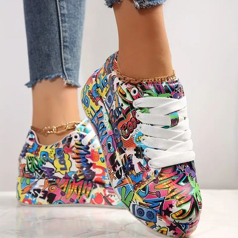 Orthopedic Shoes Stylish, Graffiti Shoes, Style Skate, Sneakers Patterns, Orthopedic Shoes, Graffiti Prints, Shoe Print, Outdoor Shoes, Platform Sneakers