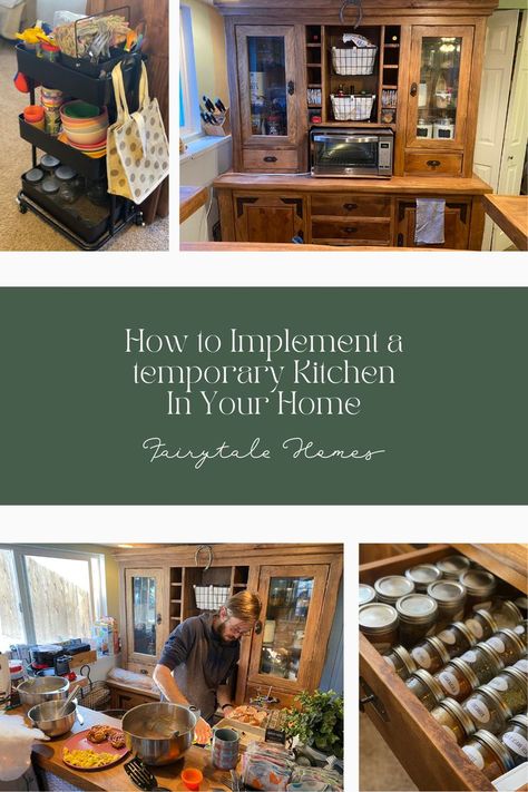 Temporary Kitchen, Reno Kitchen, Kitchen Setup, Kitchen Set Up, Kitchen Reno, Kitchen Set, How To Set Up, Kitchen Sets, Kitchen Shelves