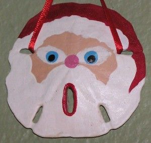 Sand Dollar Art Ideas, Sanddollar Crafts, Sand Dollar Christmas Ornaments Diy, Sand Dollar Xmas Ornaments, Sand Dollar Christmas Art, Sand Dollar Santa, Sand Dollar Christmas Ornaments, Sand Dollar Christmas, Ocean Christmas