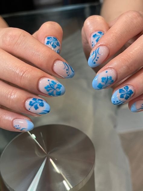 Hibiscus Flower Nails, Hawaiian Nails, Beachy Nails, Tropical Nails, Smink Inspiration, Summery Nails, Cute Gel Nails, Vacation Nails, Short Acrylic Nails Designs