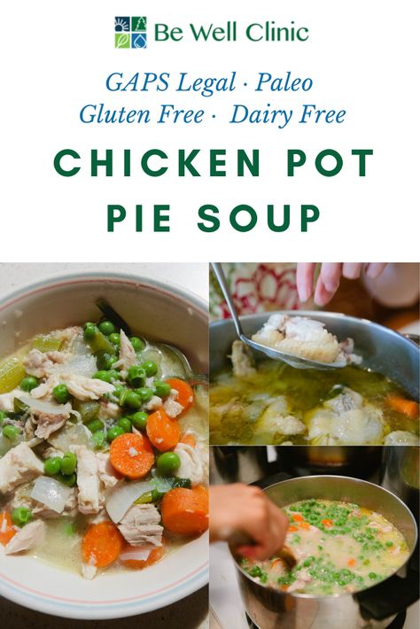 Dairy Free Chicken Pot Pie, Gaps Diet Recipes, Chicken Pot Pie Soup, Pot Pie Soup, Gaps Diet, Winter Comfort Food, Stuffed Whole Chicken, Homemade Soup, Chicken Pot