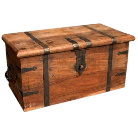 Antique Wooden Trunk | Wooden Trunks, Trunks and Antiques Eclectic Coffee Tables, Hope Chests, Antique Trunks, Antique Wooden Boxes, Wooden Trunk, Chest Ideas, Wooden Trunks, Old Trunks, Antique Trunk