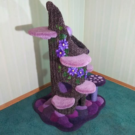 Enchanted Cat Tree, Heart Shaped Cat Tree, Cute Cat Things Products, Kawaii Cat Tree, Whimsical Cat Tree, Fantasy Cat Tree, Cat Tree Cute, Cat Tower Aesthetic, Aesthetic Cat Stuff