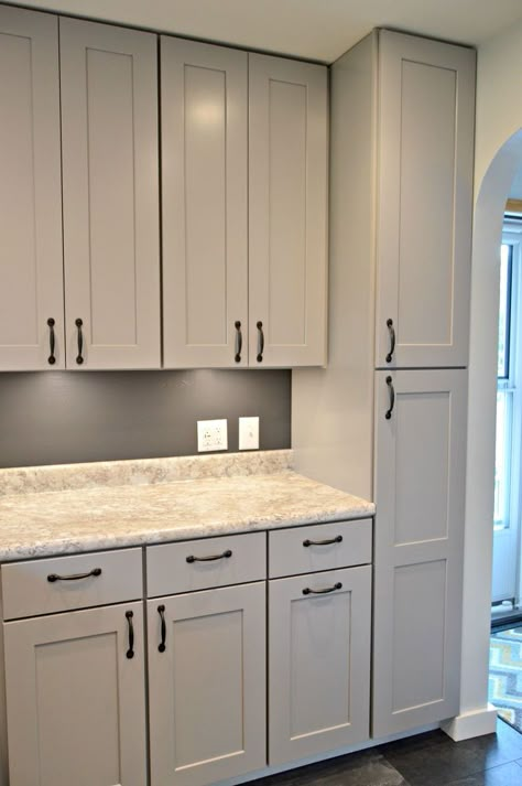 Kitchen Remodel With Gray Cabinets Refacing Kitchen Cabinets, Kitchen Remodeling Ideas, Gray Cabinets, New Kitchen Cabinets, Kitchen Cabinets Makeover, Grey Kitchen Cabinets, Grey Cabinets, Kitchen Remodeling Projects, Diy Remodel