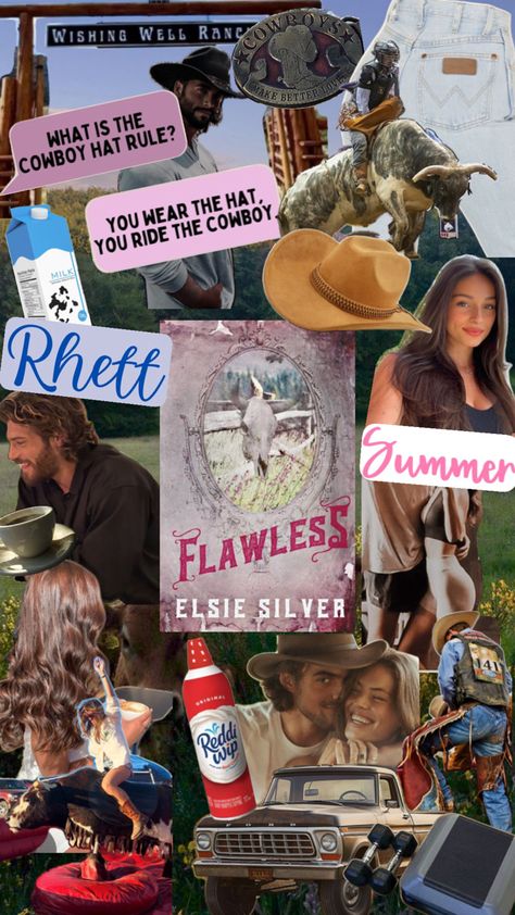 #book #cowboy #bullrider #agent #milk #hatrule #love #enemiestolovers #cute #mustread #rhett #summer #flawless #elsie #silver #goodreads Best Love Books, Flawless Elsie Silver, Flawless By Elsie Silver, Heartless Book, Elsie Silver, Romance Series Books, Romance Books Quotes, Spring Books, Collage Book