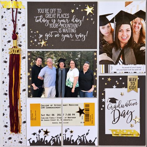 Grad Simple Set - Graduation Day - Scrapbook.com Prom Scrapbook, College Scrapbook, Senior Scrapbook Ideas, Senior Year Scrapbook, School Layouts, Elementary Graduation, Scrapbook School, Graduation Scrapbook, School Scrapbook Layouts