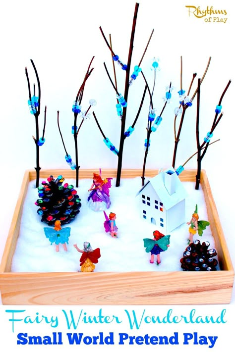 Fairy Winter Wonderland Winter Fairy Garden, Sensory System, Preschool Winter, Winter Activities For Kids, Winter Preschool, Invitation To Play, Winter Fairy, Sensory Table, Small World Play