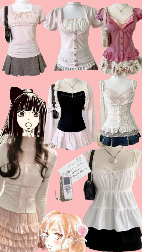 shoujo ouftis aesthetic #shoujo Shoujo Style, Shoujo Anime, Shoujo Girl, Wuxi, Anime Outfits, Aesthetic Outfits, Mood Board, Outfit Ideas, Anime