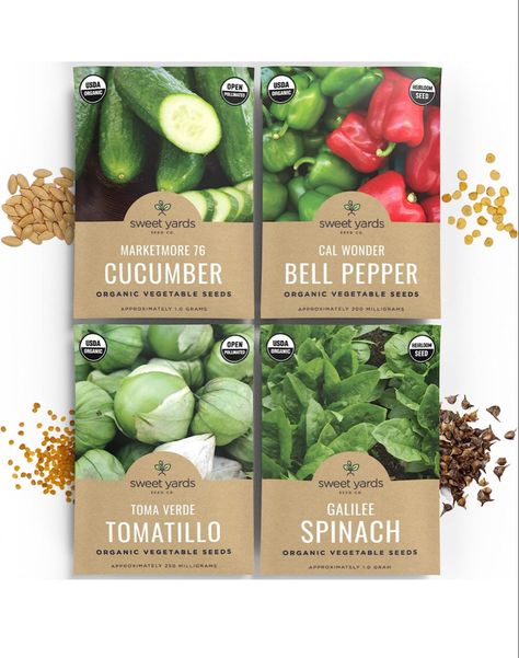 Organic vegetable seeds
Cucumber, Bell pepper, tomatillo and spinach Seeds Packaging Design, Seed Packaging Design, Summer Vegetable Garden, Seeds Packaging, Vegetable Seeds Packets, Seed Packaging, Heirloom Vegetables, Vegetable Seeds, Fruit Seeds